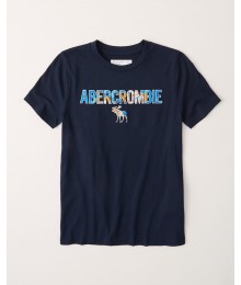 Abercrombie Navy Blue Graphic  Logo Tee.